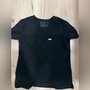 Figs Catarina Scrub Top Black Small